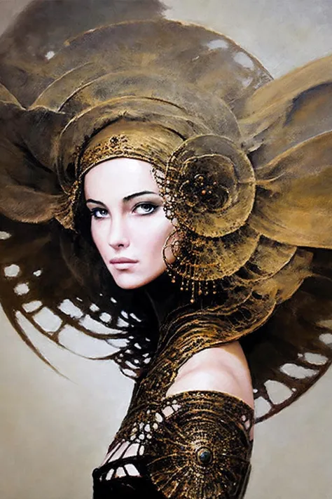 beauty woman in dark fantasy art by Karol Bak <lora:Karol_Bak:0.85>