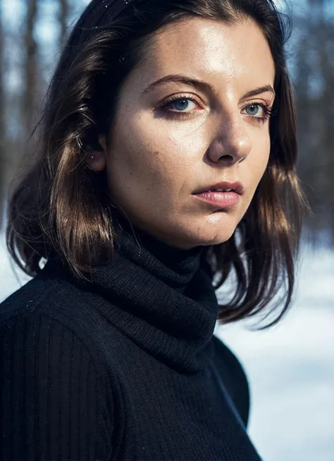 a stunning intricate full color portrait of (sks woman:1), wearing a black turtleneck, epic character composition, by ilya kuvsh...