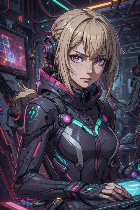 beautiful, linework, (outlines:1.05), shadows, <lora:detail_slider_v4:1.0>, <lora:Ink_poster-000004:0.25>,
1 girl, adult woman, freckles, pink eyes, medium blonde half-up half-down hairstyle,
<lora:GoodHands-beta2:0.8>,
looking at viewer, solo, from fr...