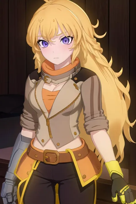 yangxiaolong, <lyco:yangxiaolong-lyco-nochekaiser:1>,
yang xiao long, long hair, blonde hair, (purple eyes:1.1), ahoge, bangs,
b...