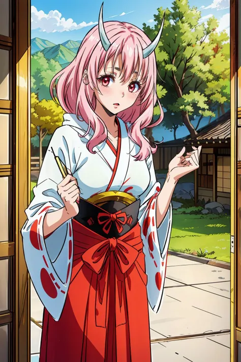 a woman in a kimono outfit holding a knife and a knife in her hand