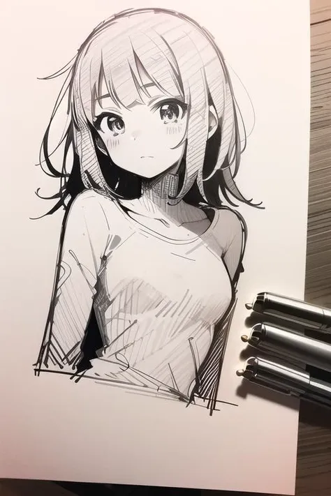 线条速写风格 ｜ pen sketch style