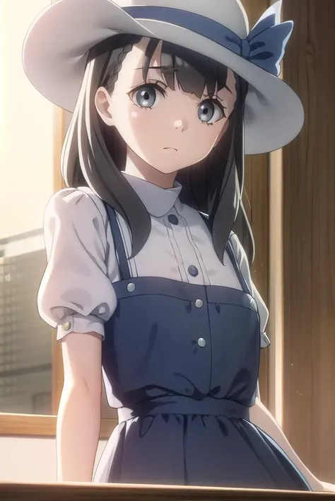 yuzukishiraishi, <lora:yuzuki shiraishi anime s1-lora-nochekaiser:1>,
yuzuki shiraishi, long hair, bangs, black hair, braid, (grey eyes:1.5),
BREAK hat, dress, bow, short sleeves, puffy sleeves, blue dress, white headwear, hat bow, sun hat,
BREAK outdoors,...