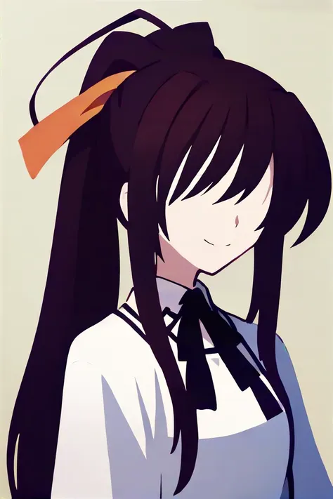 anime girl with long hair and a bow in her hair