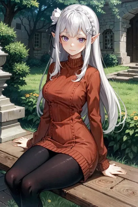 (best quality, masterpiece, colorful, dynamic angle, highest detailed),  [detailed], [intricate], digital painting, cinematic lighting, solo, 1girl,angry
,
emilia, braid, crown braid, flower, hair flower, hair ornament, hair ribbon, long hair, pointy ears,...
