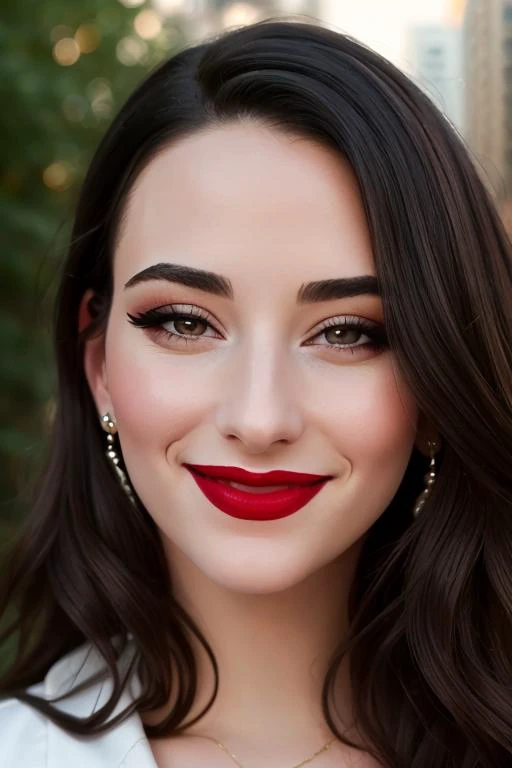 <lora:abigailshapiro:0.5>,,abigailshapiro, , , photo of a woman, , ((outdoors, city)),smiling, (red lipstick, blush), ((best quality, masterpiece, extreme details, high resolution):1.2),((detailed eyes, beautiful eyes, detailed face, beautiful face):1.2)