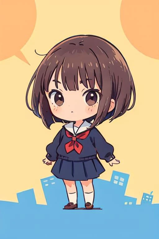 <lora:0013Aikuno:1>,ikuno,brown hair,black eyes,school_uniform,solo,chibi,