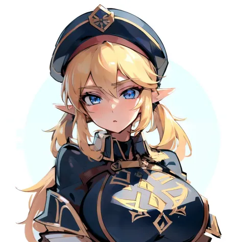 (masterpiece), (best quality),
detailed face, 1girl, solo,
royallink,  hat, blonde_hair, blue_eyes, big boobs, uniform, looking_at_viewer,  <lora:Link_Royal_Guard_Armor_Set_LoRA:0.8>