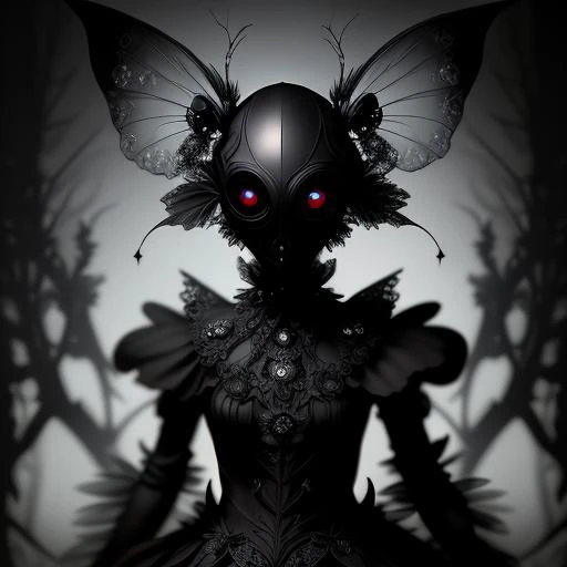 dark fairy with big bug eyes, dark background, hyper-detailed, low contrast, atmospheric, dark shadows, intricate, 8k render,
ar...