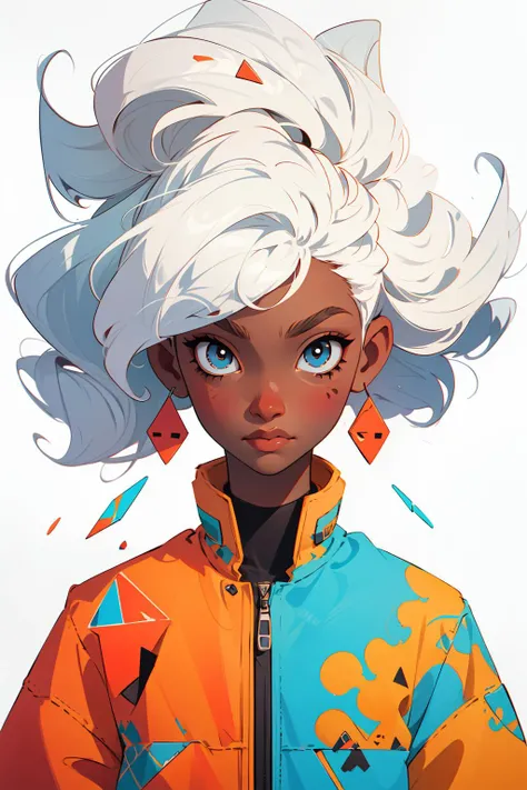 (masterpiece:1.1), (highest quality:1.1), (HDR:1.0), abstract 1998 african white hair hiphop girl by sachin teng x supreme, attractive, stylish, designer, coral, asymmetrical, geometric shapes, graffiti, street art