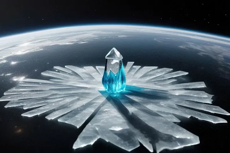 floating ice in space