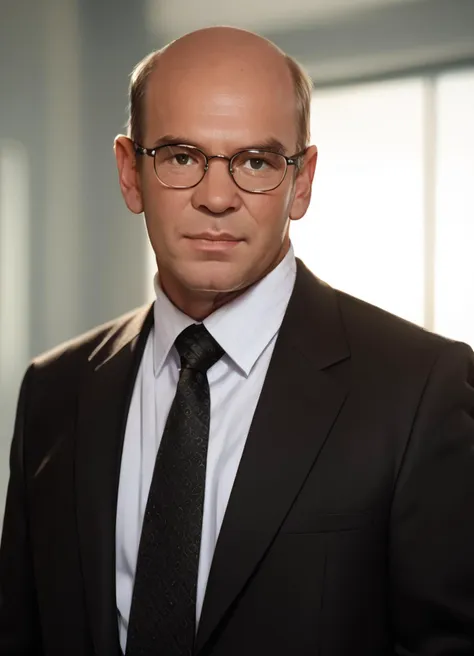 arafed man in a suit and tie standing in a room