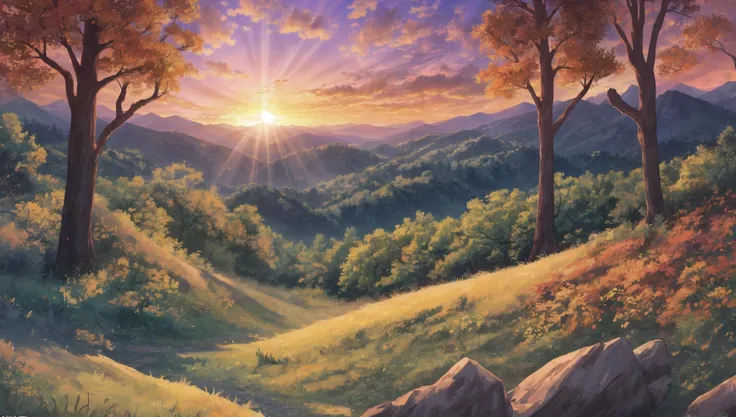 ((masterpiece:1.4,best quality)), cloud, outdoors, forest, (mountains), autumn glade, scenery, sky,
(sunset:1.4), sunbeam, high detail, abundant, 8k, green,tree, high detail, wallpaper,
<lora:forest:1>