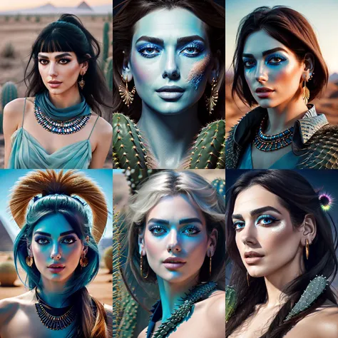 a group of women with blue makeup and body paint