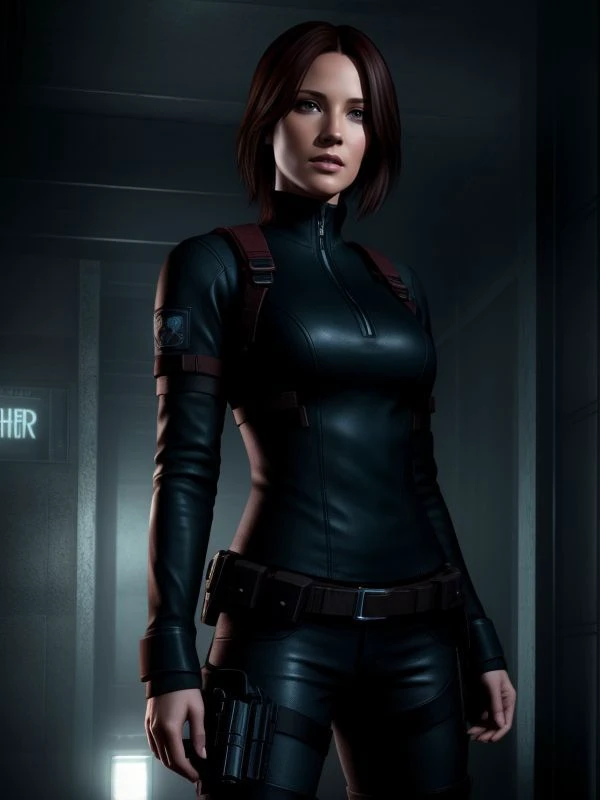 ((sfw)), (full body shot), UHD, 8k, Ultra Detailed, cinematic portrait, 
 [ Chyler Leigh | Tanya Roberts ] , resident evil game style,