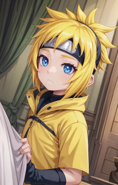 1 boy,more details in eyes,cute,looking at viewer, adorabel boy,cute face,details sky,handsome,young,juvenile,((masterpiece:1.4,best quality)),multiple details,eyeshadow,sfw, full shot,
<lora:minato-000006:0.7>, FOREHEAD PROTECTOR , yellow hair