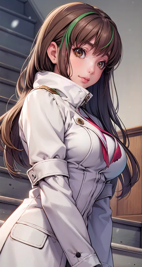 photorealistic:1.49,film grain:1.49, (masterpiece),(intricate details),1girl,mature female,large breasts:1.5
BREAK
codegeasscc, <lora:cctest:0.7>, cc, (brown eyes:1.5), green hair, long hair, straight hair, BREAK straitjacket, (white straitjacket:1.5), w...