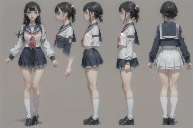 a close up of a person in a uniform with different poses