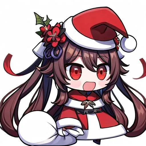 masterpiece, (Best quality:1.2), highres, (scenary), Christmas costume, hood up, Padoru_Meme, open mouth, <lora:hutao1-000009:1>, hutaodef, padoru /(hutao/), hutao in Christmas costume, (red eyes:1.3) /(hutaodef/),