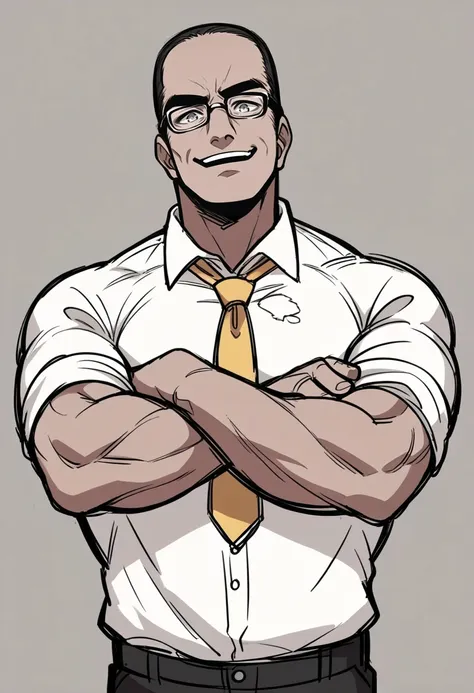 a cartoon of a man with glasses and a tie