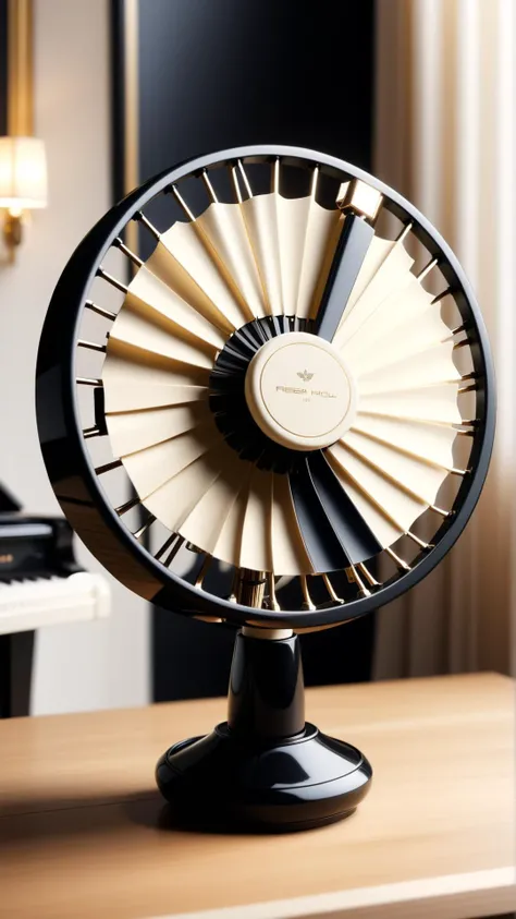 <lora:P14n03l3g4nt3b0n3XL:1>P14n03l3g4nt3b0n3 Handheld fan, black, white, ebony, ivory, luxury, 24mm, (analog, cinematic, film grain:1.3), Bokeh DOF, (Masterpiece:1.3) (best quality:1.2) (high quality:1.1)