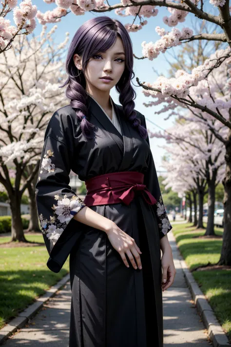 ((ultra detailed, masterpiece, absurdres))
 <lora:HGDaniella:0.9>
HGDaniella, 1girl, twin drills, purple hair, in a traditional kimono, surrounded by cherry blossoms