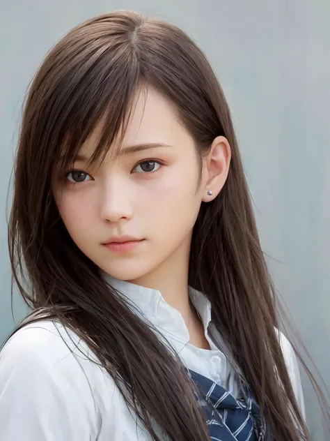 a close up of a woman with long hair wearing a tie