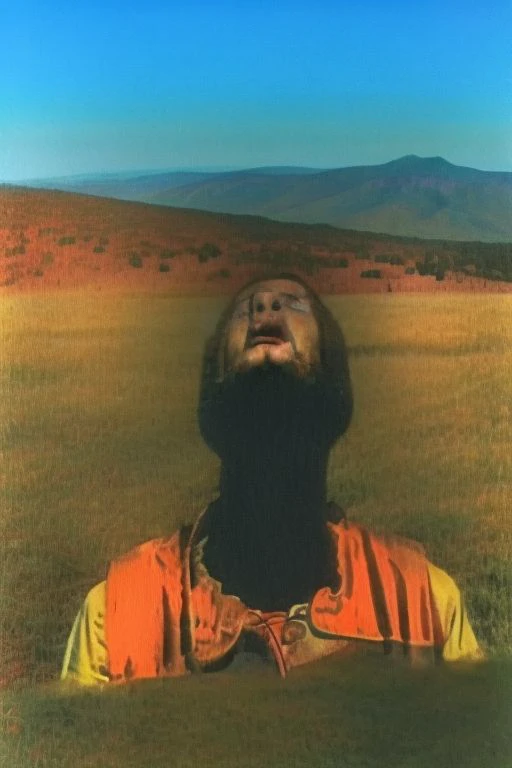 arafed man with a beard and a beard standing in a field