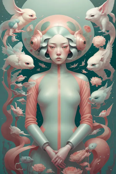 digital art selected for the , by Yuko Shimizu, james jean and victo ngai, victo ngai and tristan eaton,   victo ngai   , Imaginative_Melodies