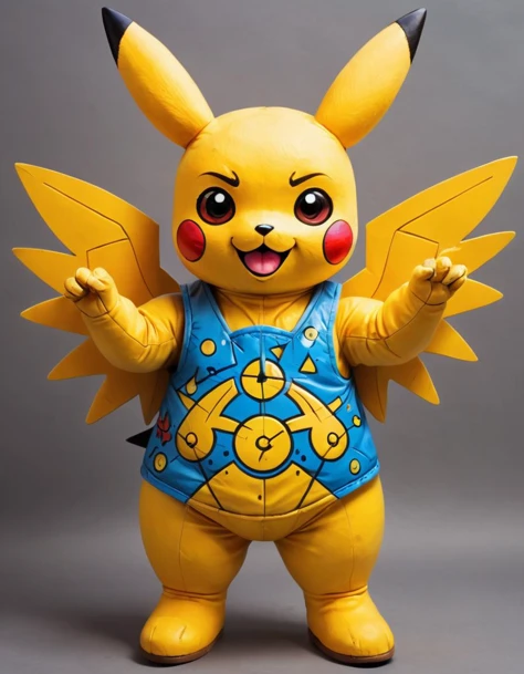 wearing Tang suit, Pikachu Doll, <lora:last:1> elemental art