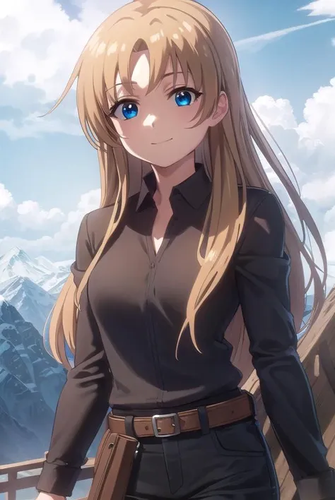 aimaimomoi, <lora:ai mai momoi s1-lora-nochekaiser:1>,
ai mai momoi, long hair, blue eyes, brown hair, (parted bangs:1.5), smile,
BREAK shirt, black shirt, collared shirt, long sleeves, gloves, black gloves, belt, pants, black pants,
BREAK outdoors,
BREAK ...