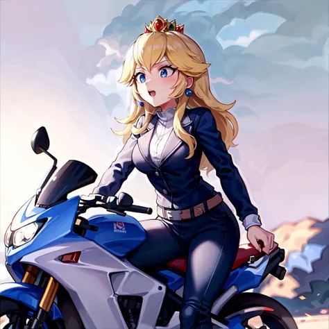 moterbike motorcycle riding ,  1girl, princess peach  sportswear "Volumetric Lighting, Best Shadows, Shallow Depth of Field, (Highest Quality, Amazing Details:1.25), Brilliant Colorful Paintings"  <lora:motorbikeEX_yhmotorbikeV09:0.2> <lora:princessPeachMa...