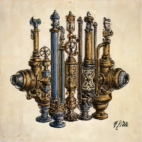 there are a lot of different types of valves on this drawing