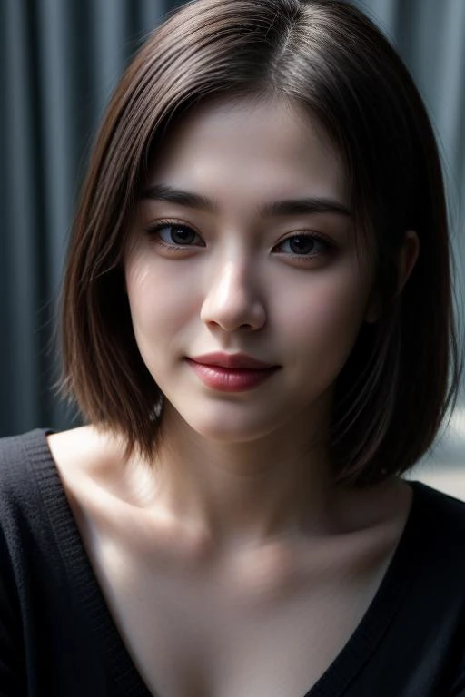 instagram photo, closeup face photo of 23 y.o Chloe in black sweater, cleavage, pale skin, (smile:0.4), hard shadows, <lora:Detail Slider V2 By Stable :0.5> <lora:NOISEOFFSET_V2_BY_STABLE_YOGI:0.5>