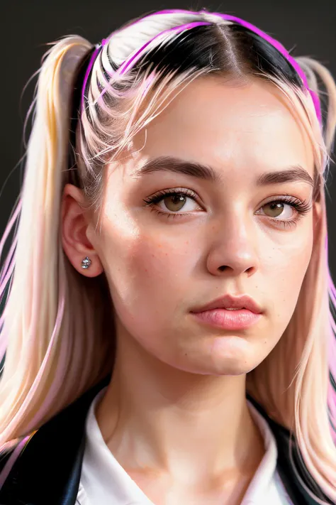 portrait photo of emmaMac1 ,(pink and white striped shirt), (dirty blonde hair), alluring portrait, intricate, highly detailed, digital painting, artstation, concept art, naughty, sharp focus, cinematic lighting, illustration, art by artgerm and greg rutko...