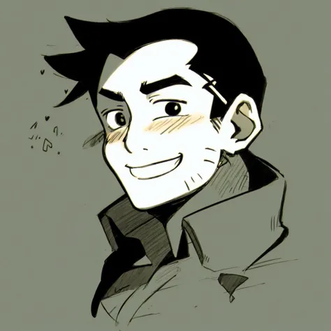 gumshoe, blushing, smiling, ^ ^,