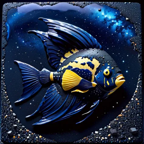 night sky, angelfish, made of ais-tarmac <lora:Fresh_Tarmac_SXDL:1>