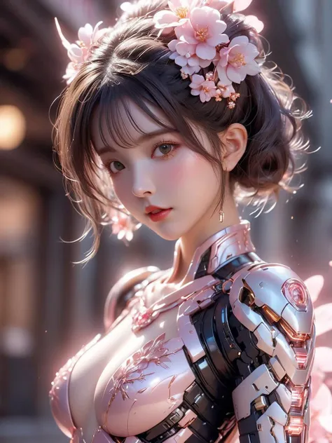 professional 3d model 1girl,Cinematic Lighting,narrow waist,small breasts,<lora:DetailedEyes_xl_V2:1.3>,thin,blush,in street,<lora:Dream mecha girl-sdxl:1.3>,science fiction,mecha,black hair,double bun,<lora:neg4all_bdsqlsz_xl_V7:1>,chipao,cheongsam,<lora:...