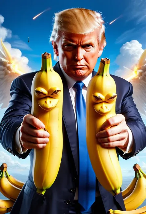 Trump dual wielding bananas <lora:XL_Weapon_Dual_Pistols_-_By_HailoKnight:0.8>