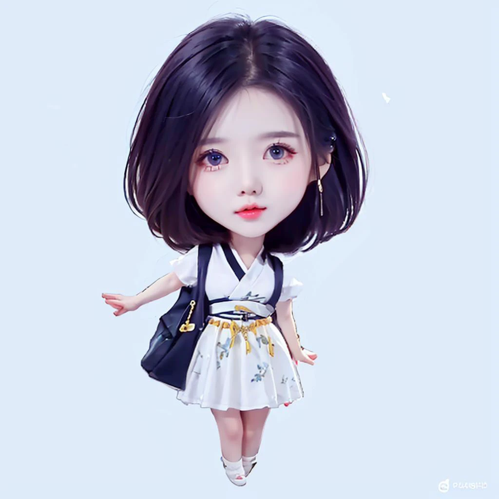 ((((ultra illustrated style:1.0)))),best quality,best animated,masterpiece,ray tracing, global illumination,chibi,1girl, solo, standing, looking at viewer,full body,white background, simple background,A Korean girl,<lora:chibi:1><lora:A Korean girl-000005:...