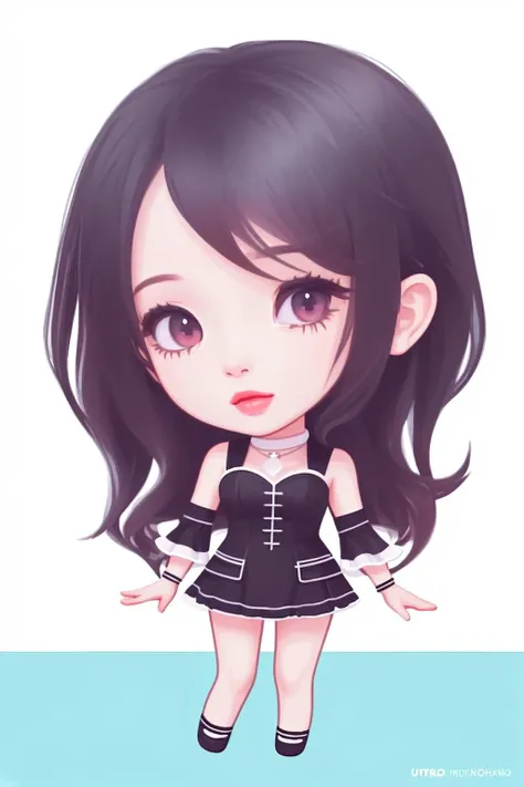 ((((ultra illustrated style:1.0)))),best quality,best animated,masterpiece,ray tracing, global illumination,chibi,1girl, solo, standing, looking at viewer,full body,white background,simple background,<lora:chibi:1>