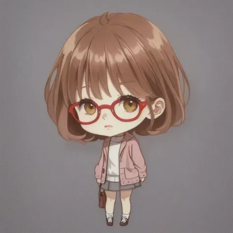 ((((ultra illustrated style:1.0)))),best quality,best animated,masterpiece,ray tracing, global illumination,chibi,1girl, solo, standing, looking at viewer,full body,white background, simple background,Winter clothes,<lora:chibi:1> <lora:Kuriyama Mirai Wint...