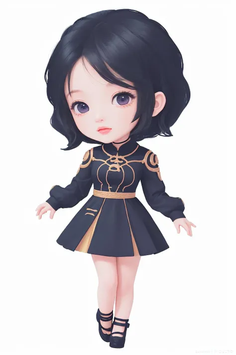 ((((ultra illustrated style:1.0)))),best quality,best animated,masterpiece,ray tracing, global illumination,chibi,1girl, solo, standing, looking at viewer,full body,white background,simple background,<lora:chibi:1>