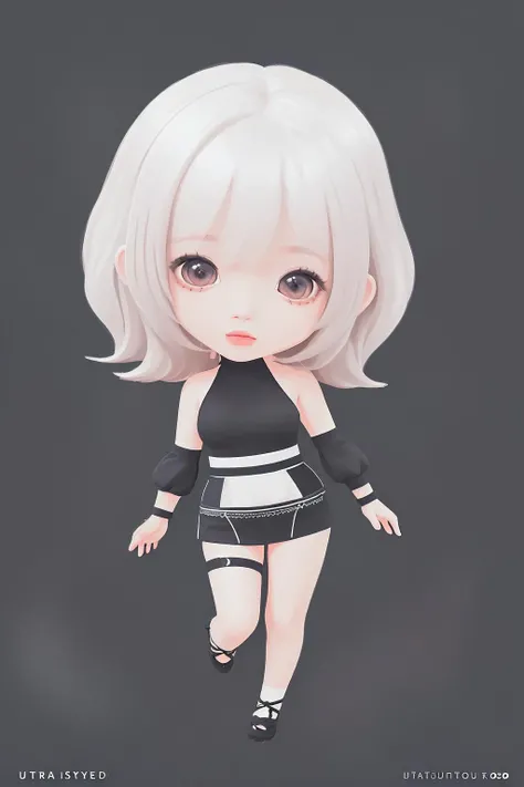 ((((ultra illustrated style:1.0)))),best quality,best animated,masterpiece,ray tracing, global illumination,chibi,1girl, solo, standing, looking at viewer,full body,white background,simple background,<lora:chibi:1>