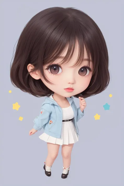 ((((ultra illustrated style:1.0)))),best quality,best animated,masterpiece,ray tracing, global illumination,chibi,1girl, solo, standing, looking at viewer,full body,white background, simple background,<lora:chibi:1>