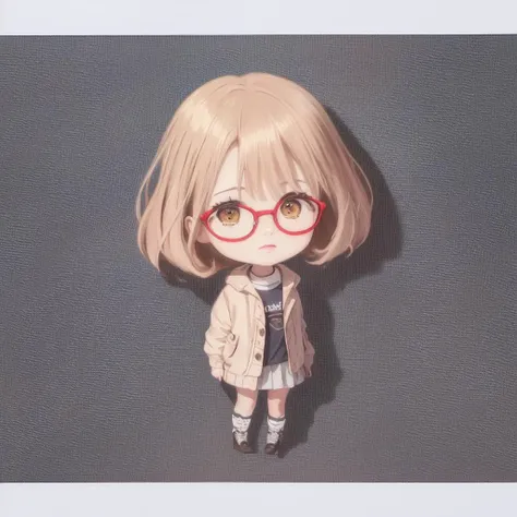 ((((ultra illustrated style:1.0)))),best quality,best animated,masterpiece,ray tracing, global illumination,chibi,1girl, solo, standing, looking at viewer,full body,white background, simple background,Winter clothes,<lora:chibi:1> <lora:Kuriyama Mirai Wint...