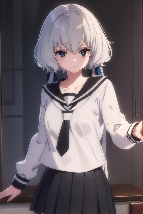 junkokonno, <lora:junko konno s2-lora-nochekaiser:1>,
junko konno, low twintails, (black eyes:1.5), twintails, white hair,
BREAK sailor dress, serafuku, skirt, school uniform, white necktie, necktie, long sleeves,
BREAK looking at viewer, full body,
BREAK ...