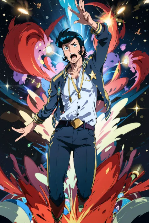 {Space Dandy hes a dandy guy in space}
(best quality), (masterpiece), (photo-realistic), ultra-detailed, ,(looking at viewer),
1boy,universe,disco,solo,space ship,
<lora:Dandy-000015:0.8> dandy, jacket, jumping,falling,
 shocked,   (open mouth:1.3),
<lora:...