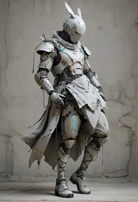 a man in a suit of armor standing in a room