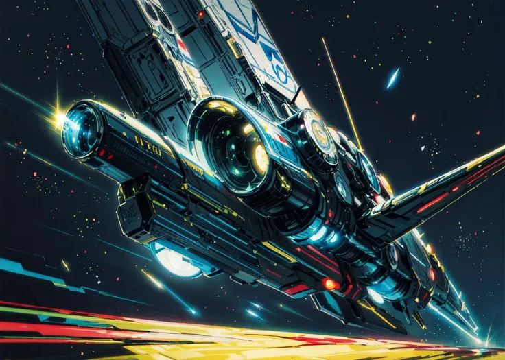 <lora:Ghibli_v6:0.8> <lora:add_detail:0.8>
((masterpiece)), (best quality), (ultra detailed), (digital), sleek spaceships, space battle, lasers, rockets, nebula in the background, anime style, intricate, elaborate detail, ((vivid)) colors, high saturation